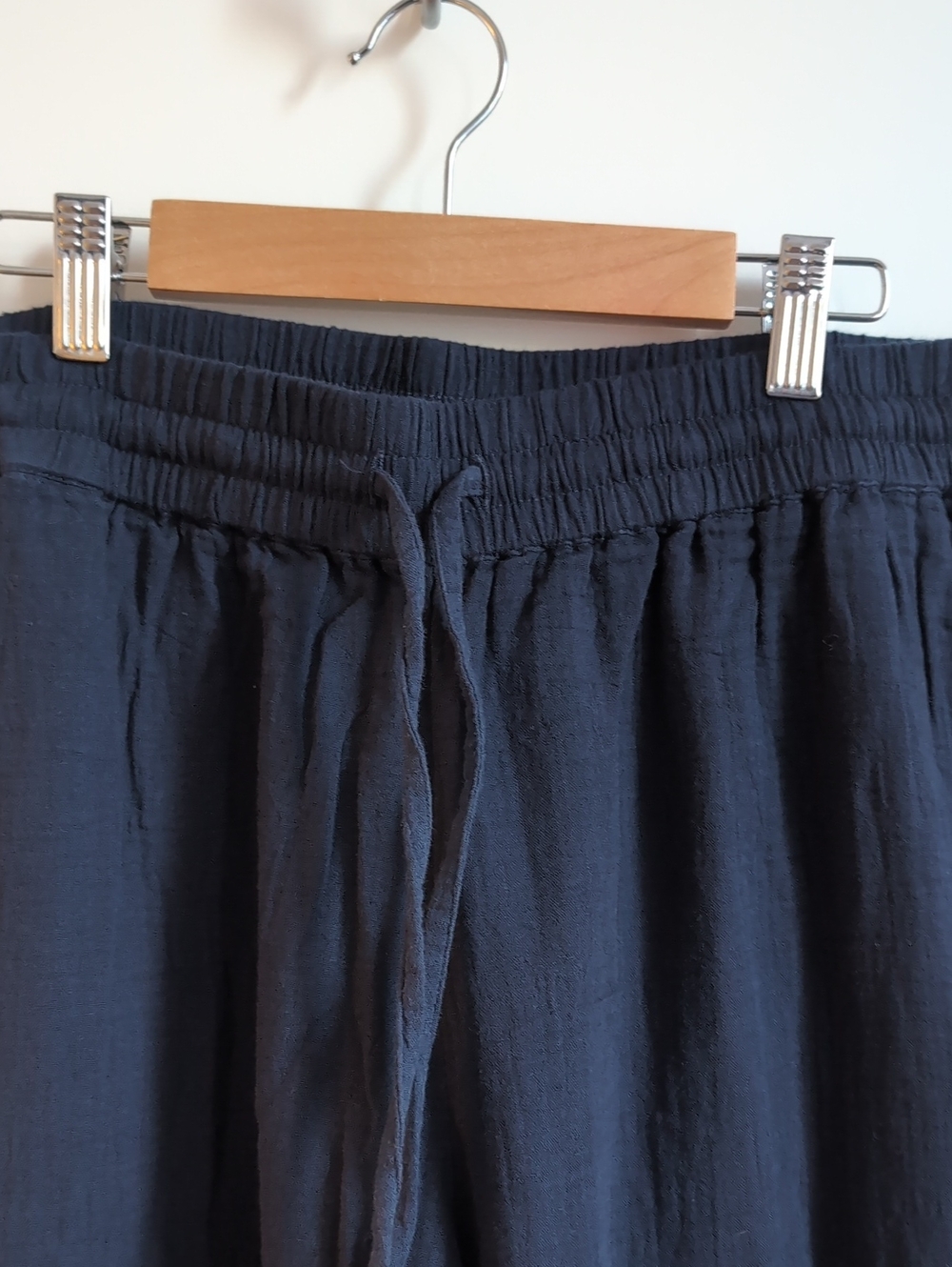 NWT Organic Coastal Double Gauze Split Hem Wide Leg Pant Size Large Navy Blue - Picture 3 of 12